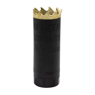 Hulsav Ø16 mm HSS Bi-Metal M42 med 8% cobolt (SORT med guldfarvede tænder)